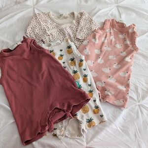 Pink and White Kids Bodysuit Set